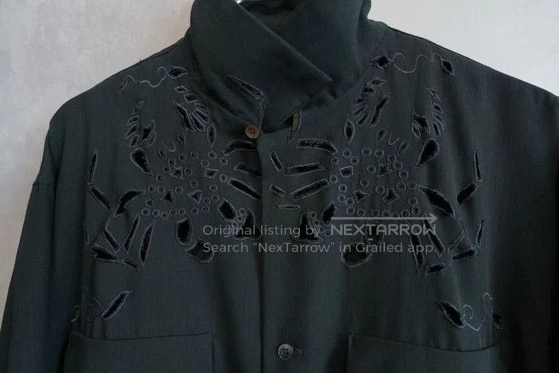 Yohji Yamamoto Yohji Yamamoto Floral Embroidered Shirt Size US M / EU 48-50 / 2 - 1 Thumbnail