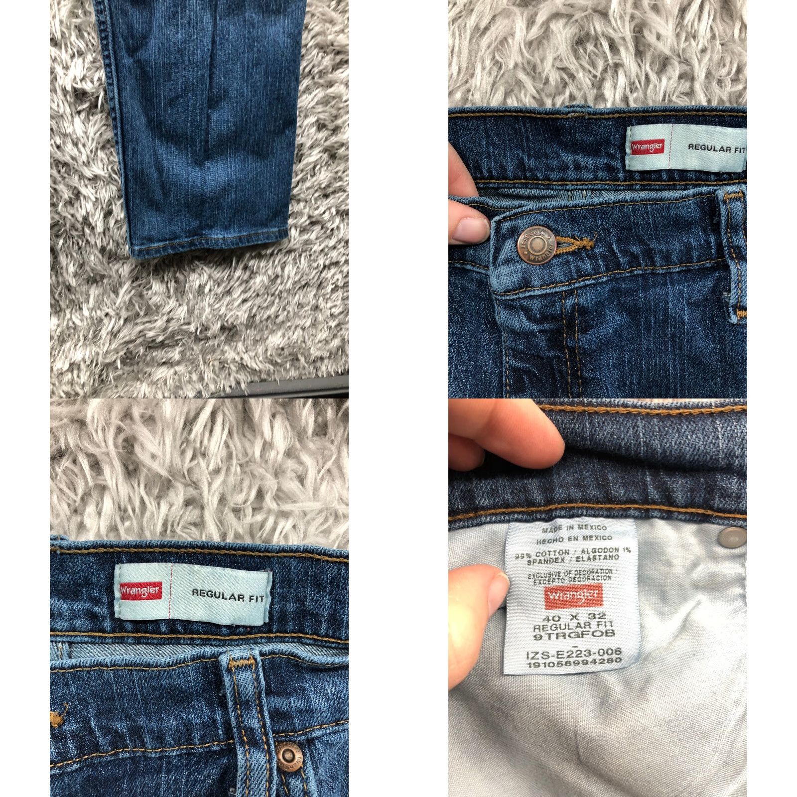 Wrangler Wrangler Jeans 40x32 Mens Mid Rise Straight Leg Dark Wash Blue Denim Shirt? Size US 40 / EU 56 - 8 Thumbnail
