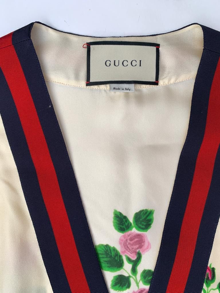 Gucci Gucci Rose Garden Print Silk Cardigan Size M / US 6-8 / IT 42-44 - 5 Thumbnail