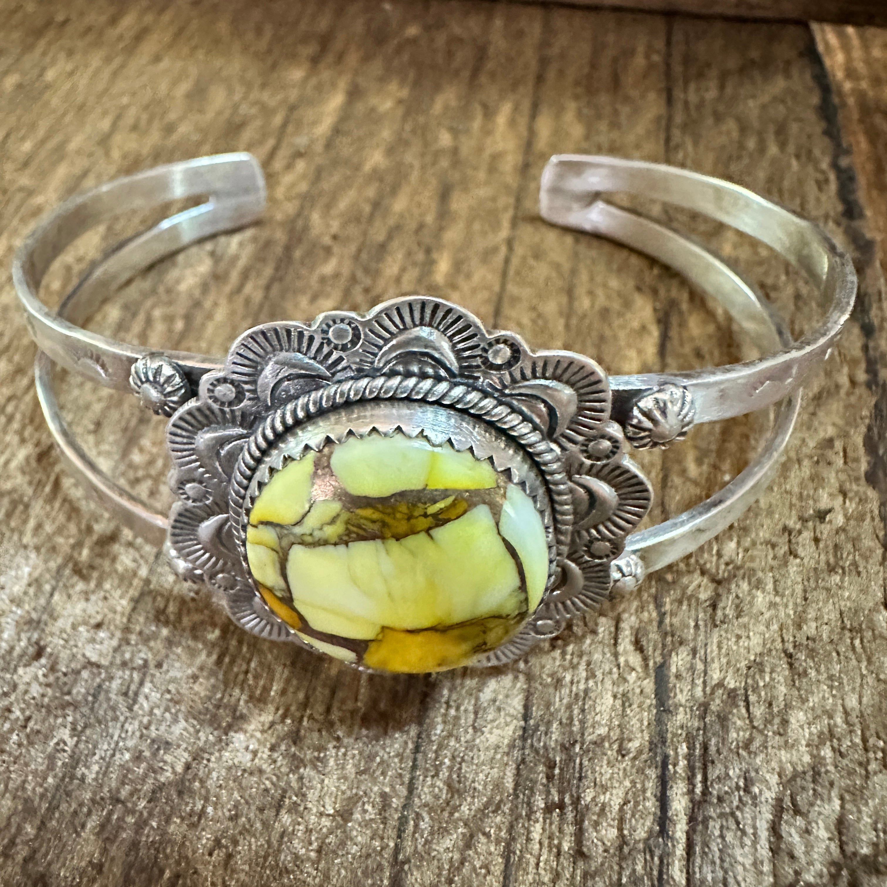 Other Handmade Sterling Silver Honey Dahlia Cuff Bracelet, Signed Size ONE SIZE - 4 Thumbnail