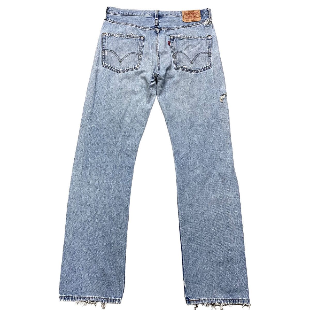 Levi's Vintage Levis 501 Thrashed Jeans Size US 34 / EU 50 - 2 Thumbnail