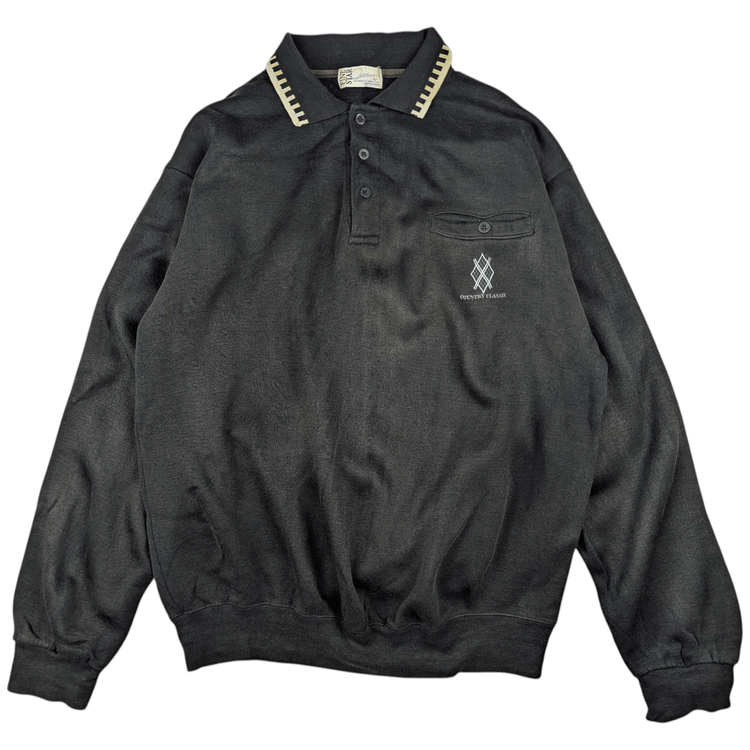 Japanese Brand Vtg 2000's FINE STAR Sportswear Retro Classic Sweatshirts Size US L / EU 52-54 / 3 - 3 Thumbnail