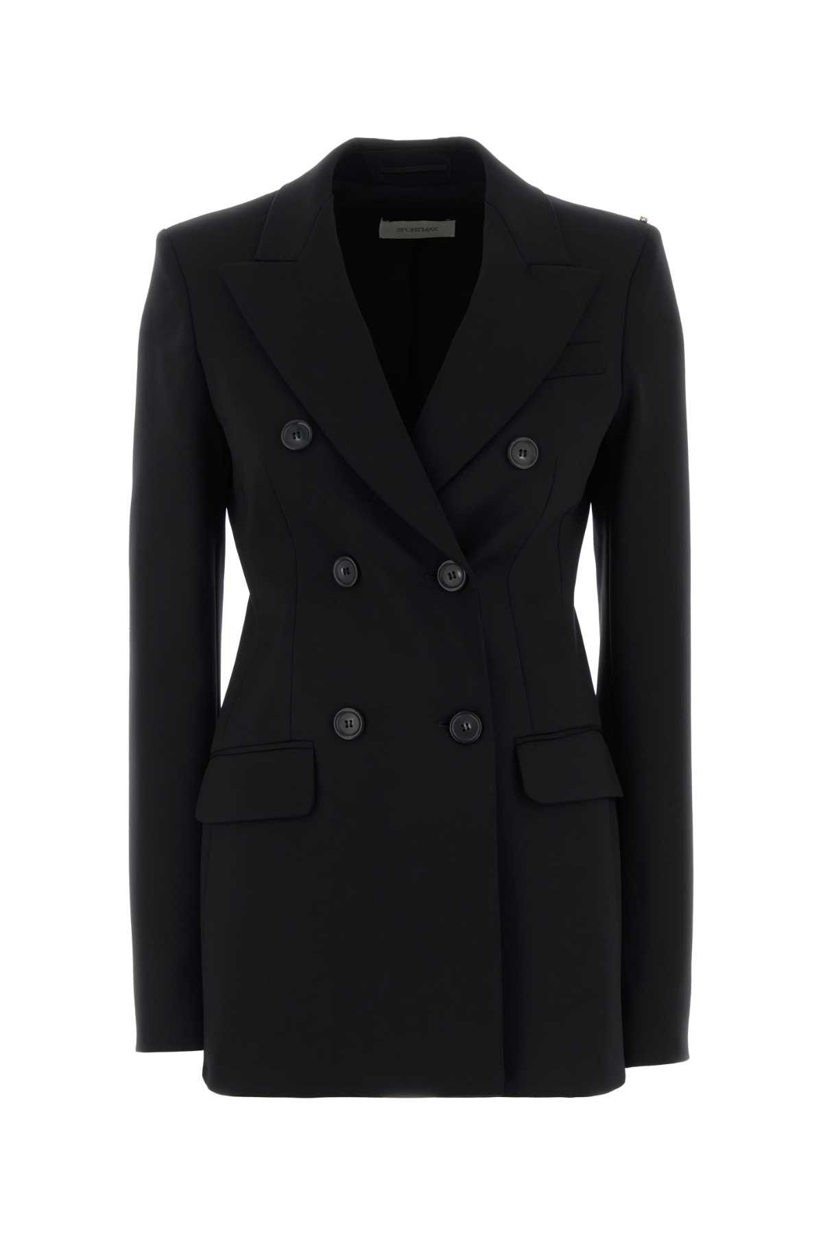 Sportmax Black Stretch Jersey Arco Blazer Size L / US 10 / IT 46 - 1 Thumbnail