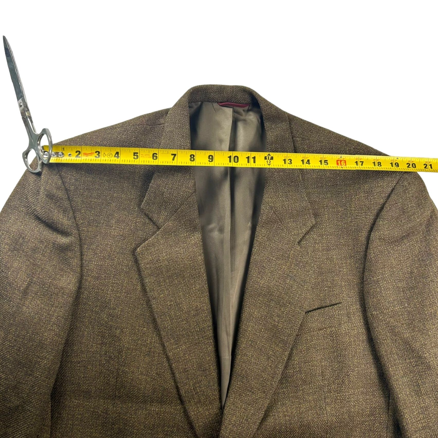 Hart Schaffner Marx Hart Schaffner & Marx Men's Blazer 100% Wool Tweed Brown 2-Button 41R Size 42R - 7 Thumbnail