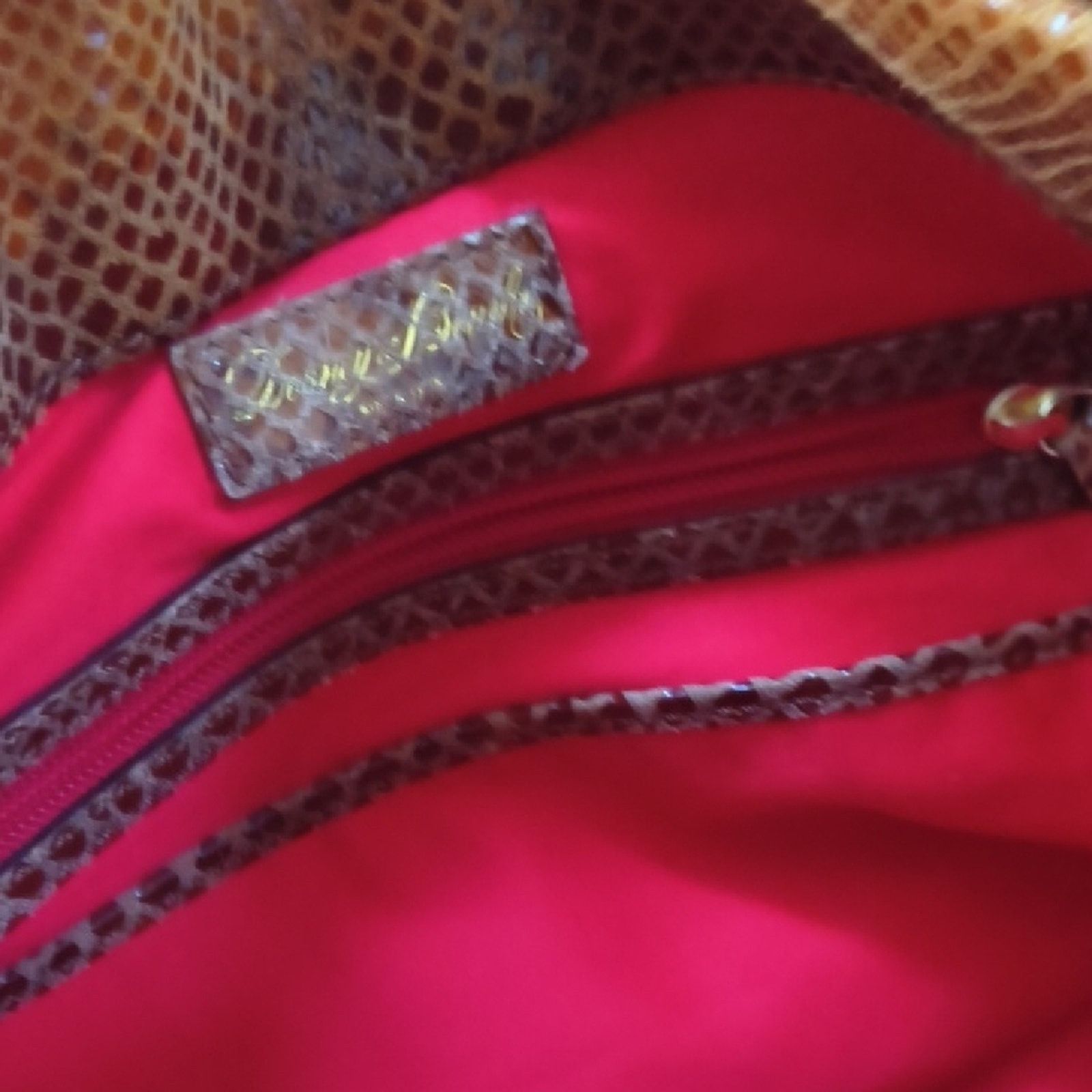 Dooney & Bourke Vintage Dooney & Bourke Snake Pattern Leather Shoulder Bag Size ONE SIZE - 8 Thumbnail