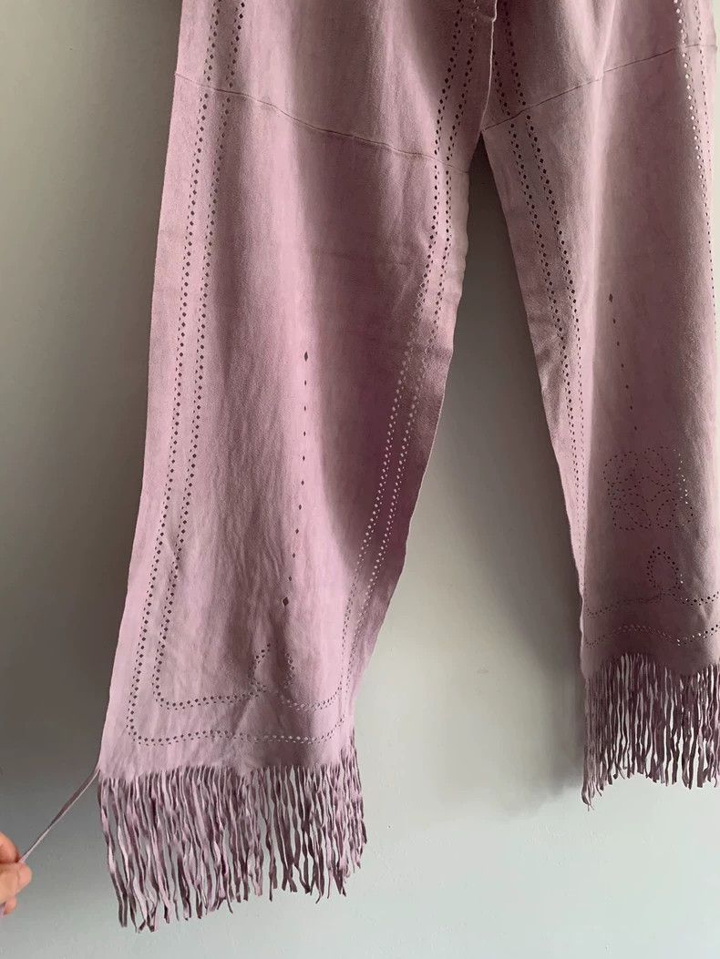 Loewe LOEWE Light purple sheepskin tasseled scarf Size ONE SIZE - 2 Thumbnail