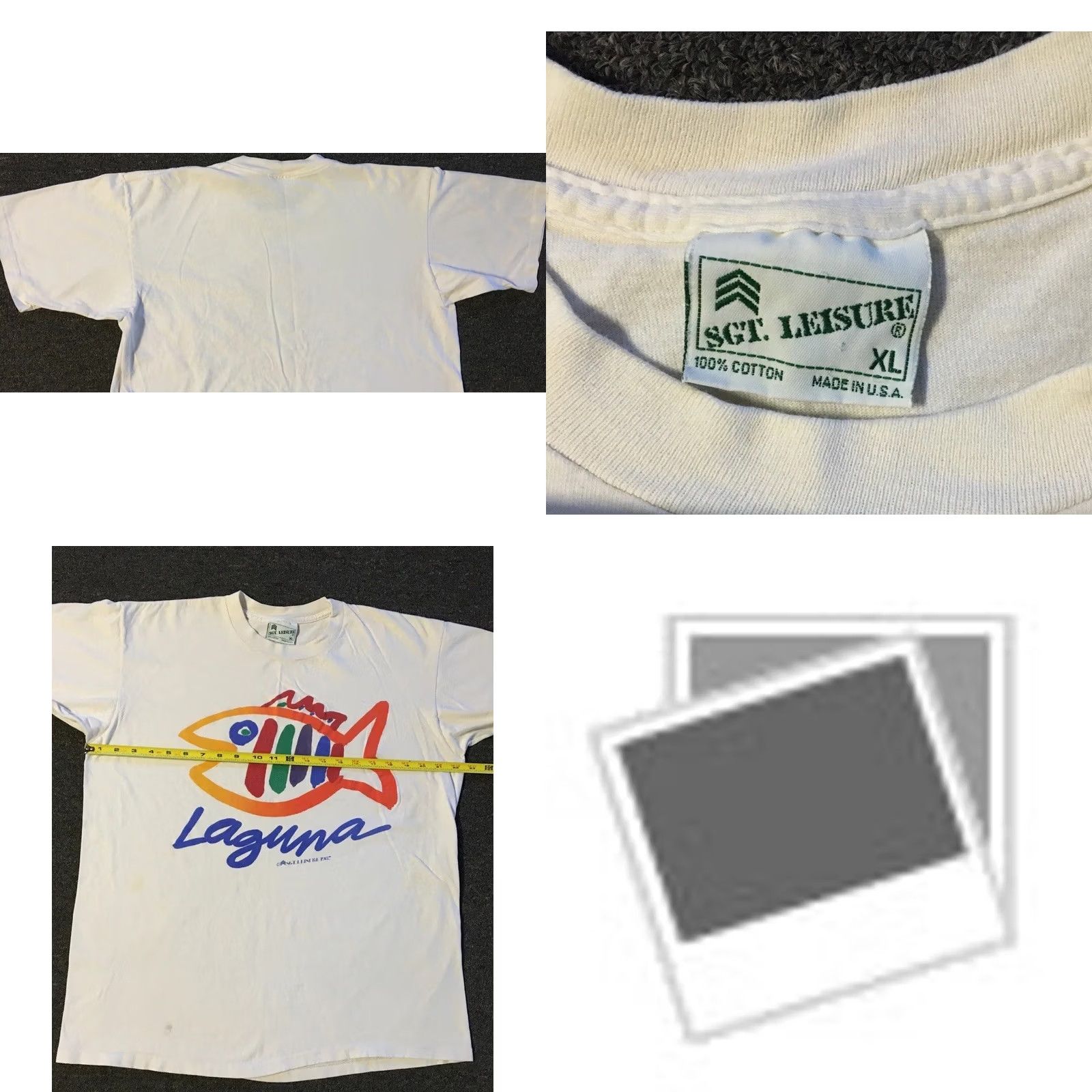Vintage VINTAGE Laguna Abstract Fish Shirt M Mens White Graphic Tee 80s 90s Beach Surf Grunge Ocean Pacific USA Billabong Hang Ten Dogtown Quiksilver Ocean Size US M / EU 48-50 / 2 - 9 Thumbnail