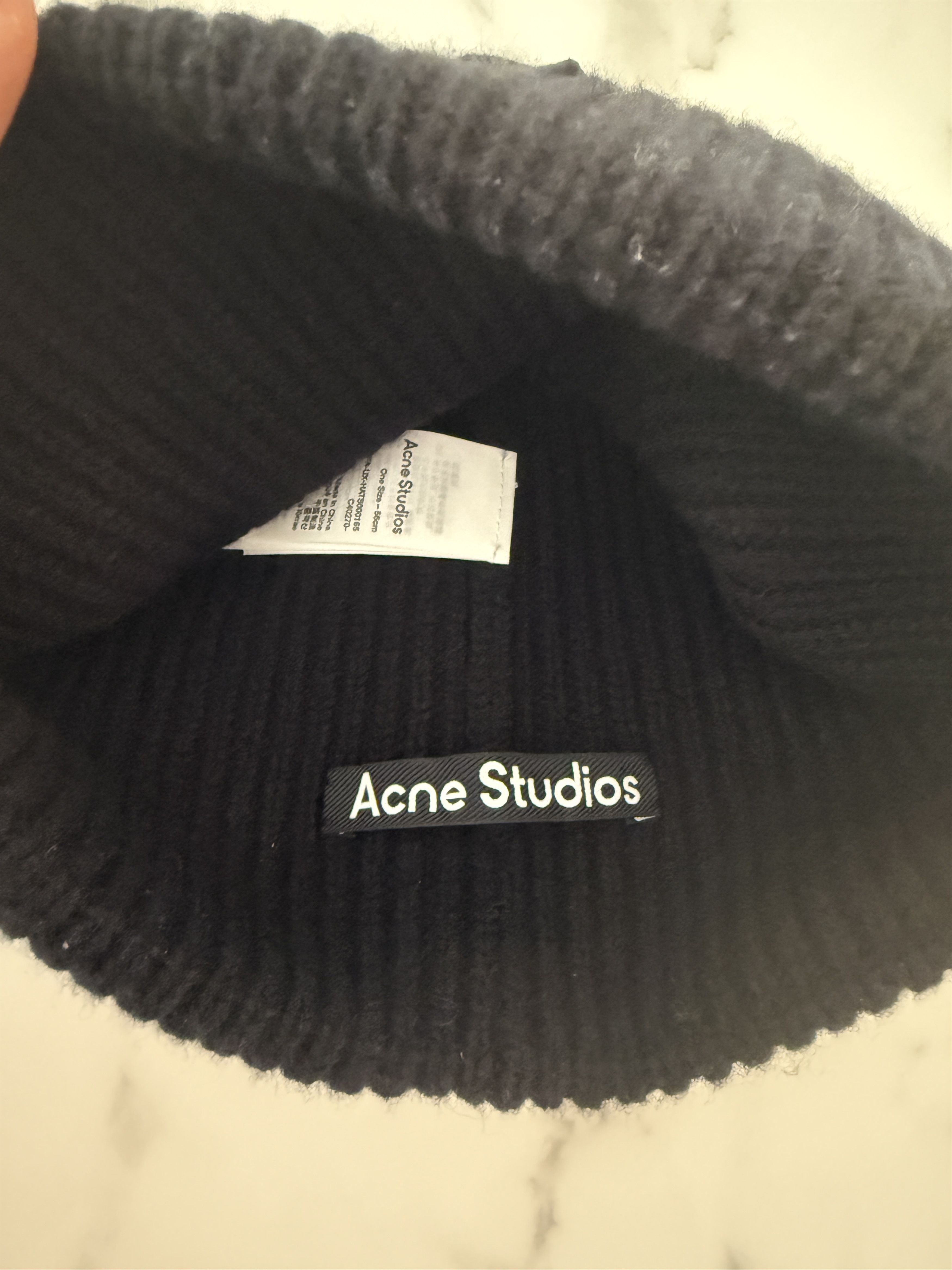 Acne Studios Pana Face Patch Wool & Yak Hair Blend Rib Beanie Size ONE SIZE - 2 Thumbnail