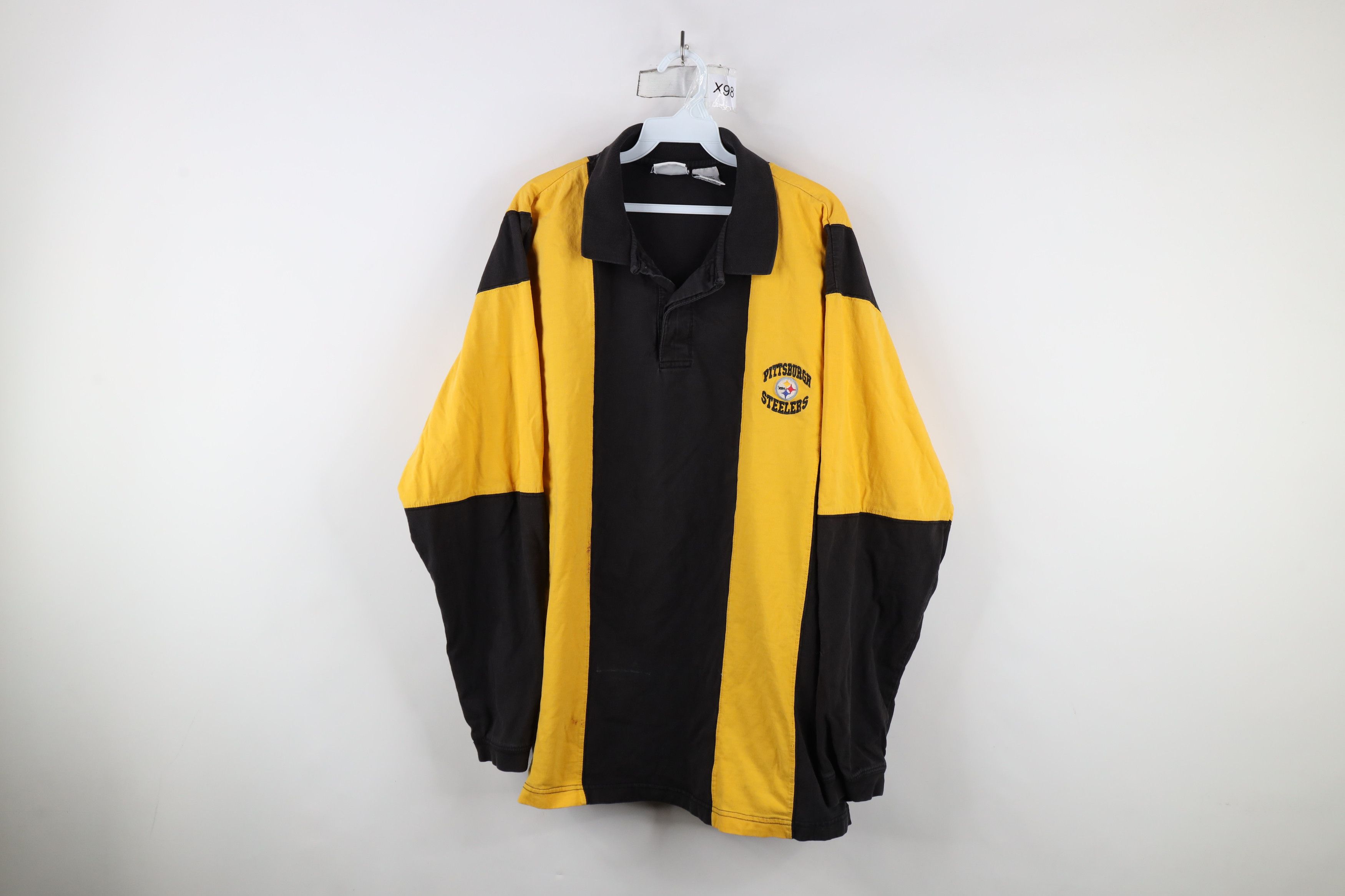 Vintage Vintage 90s Pittsburgh Steelers Football Long Sleeve Polo Size US XL / EU 56 / 4 - 1 Thumbnail