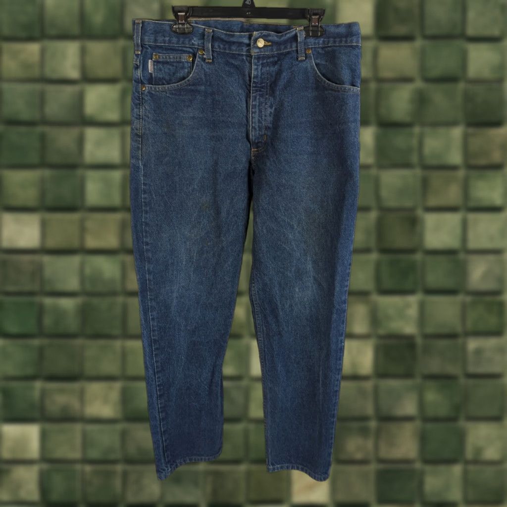 Carhartt Carhartt Jeans Men 38X30 Denim Blue 5-Pocket Work Utility Regular Tan? Size US 38 / EU 54 - 1 Thumbnail