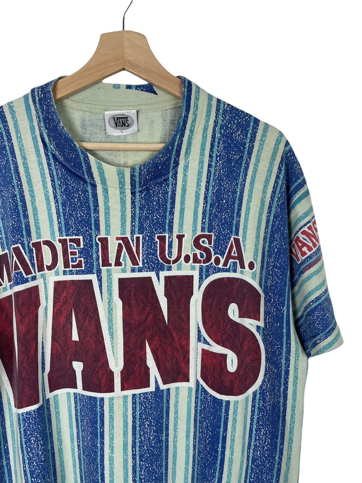 Vans × Vintage Vintage Vans AOP Tee – Made in USA 90s Skate Grail (Sz L) Size US L / EU 52-54 / 3 - 3 Thumbnail