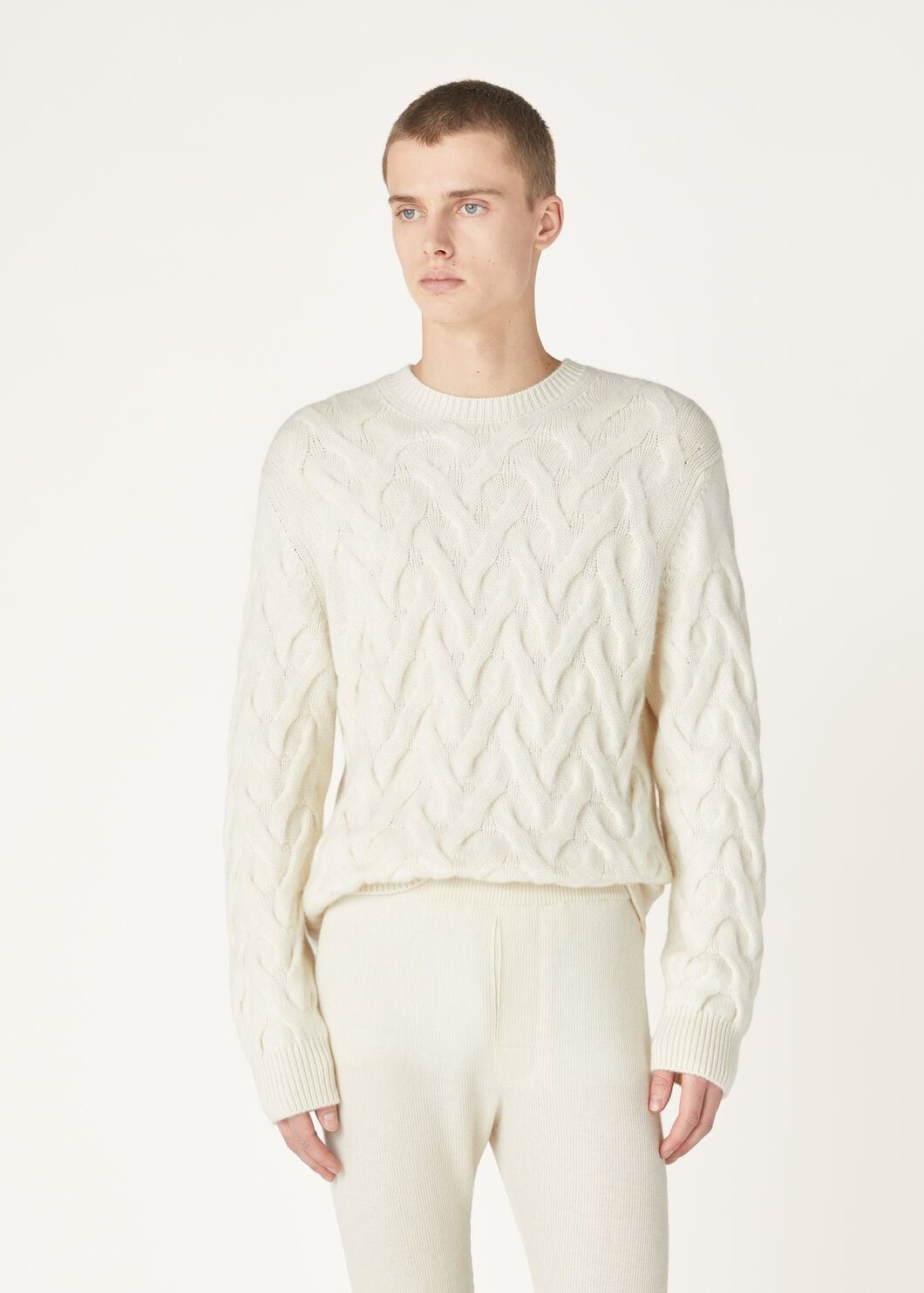 Loro Piana o1w1db10725 FAO4514 Cocooning Crewneck Sweater in White Size US M / EU 48-50 / 2 - 3 Thumbnail