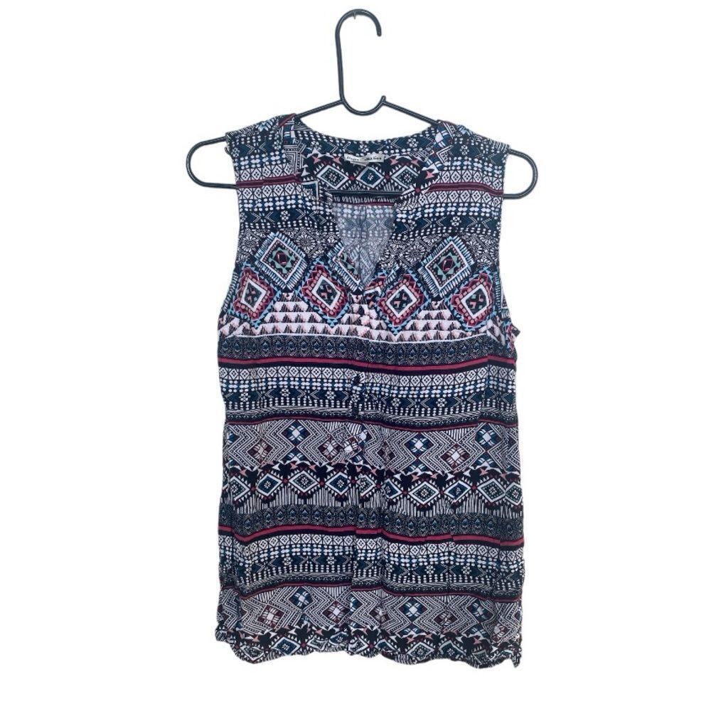 Other Dalia Collection Sleeveless Boho Geometric Print Blouse – Si Size M / US 6-8 / IT 42-44 - 1 Thumbnail