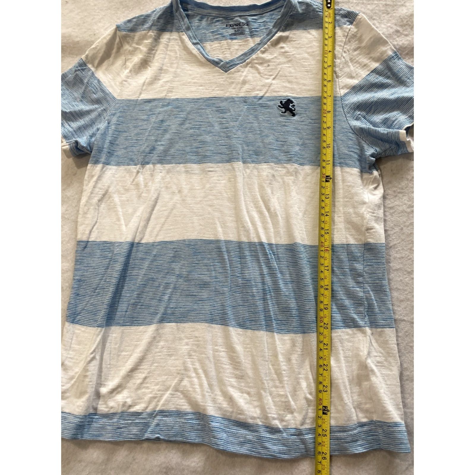 Express Express Women's T-Shirt Short Sleeve Blue V-Neck Size S / 17-21 Size S / US 4 / IT 40 - 4 Thumbnail