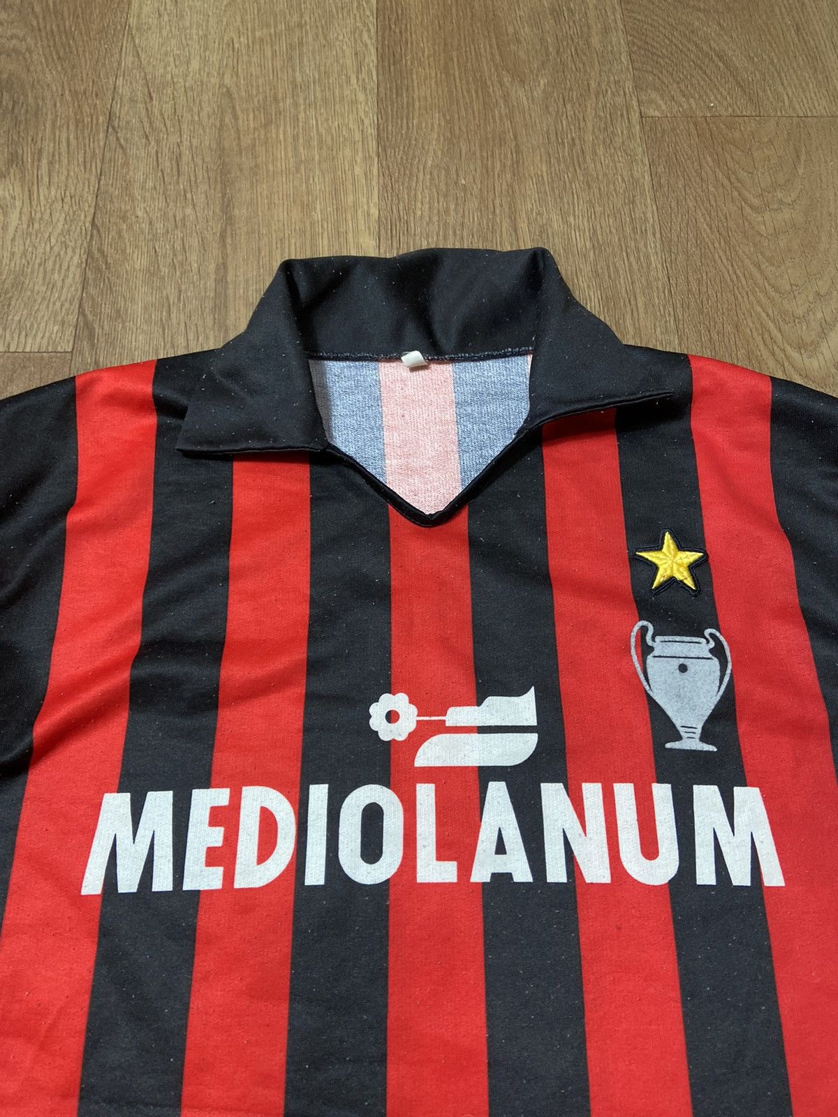 Vintage AC MILAN 90/91 ITALIA SOCCER FOOTBALL JERSEY #7 BLOCK CORE Size US L / EU 52-54 / 3 - 2 Thumbnail