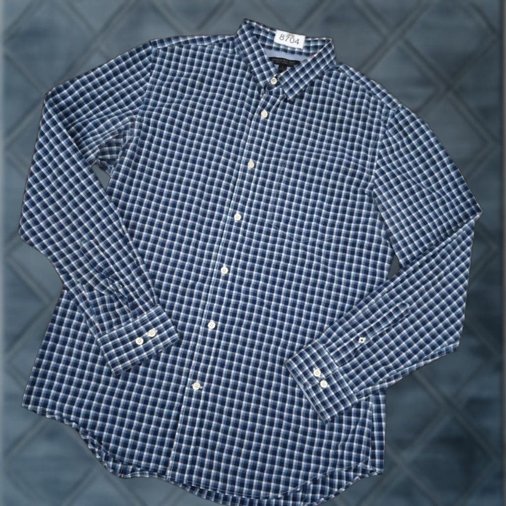 Banana Republic Banana Republic Shirt Mens Large Slim Blue Plaid Long Sleeve Button Up Cotton Size US L / EU 52-54 / 3 - 1 Thumbnail