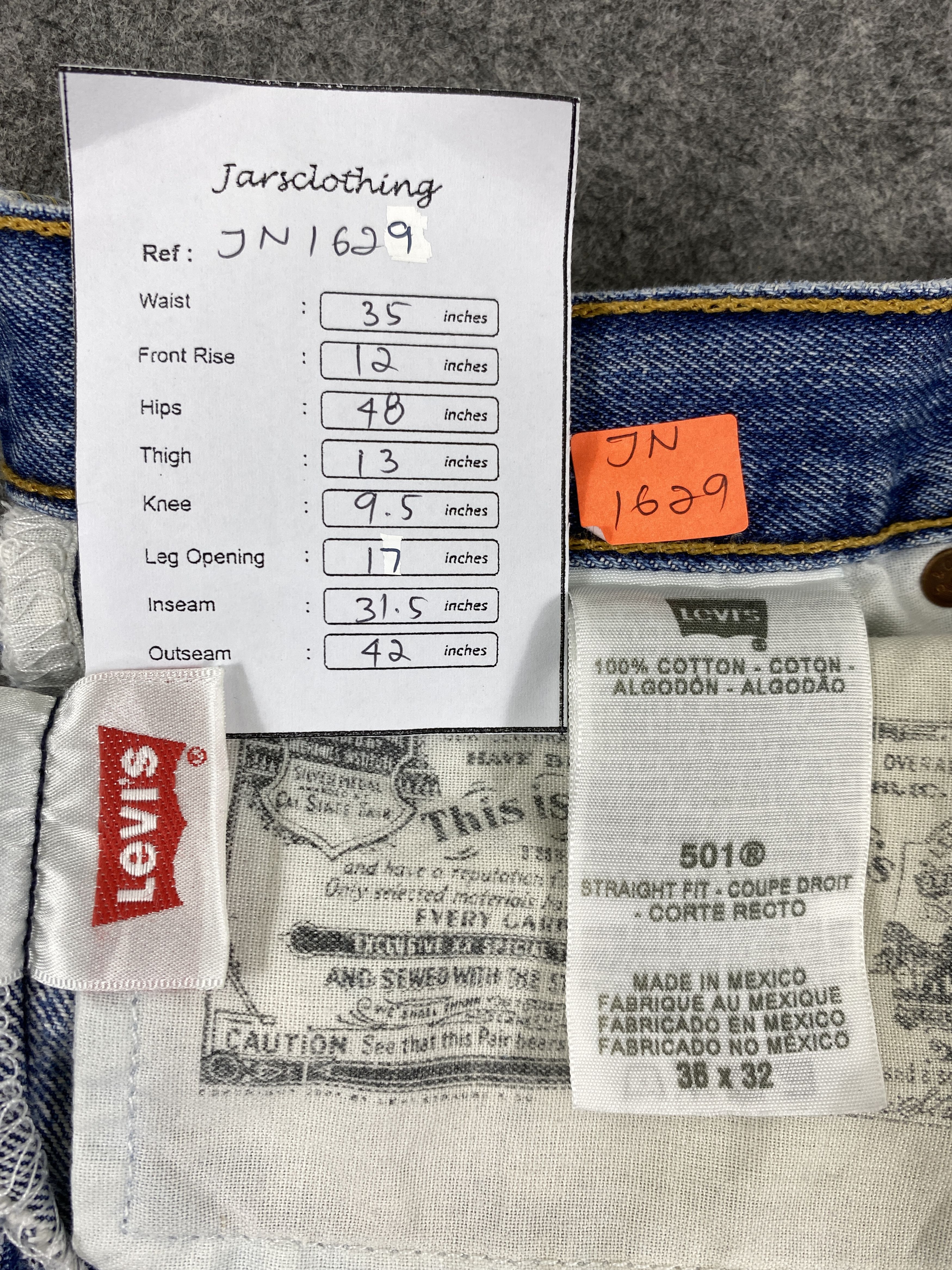 Levi's Blue Vintage Levi's 501 Jeans 35x31.5 Denim -JN1629 Size US 35 - 8 Thumbnail