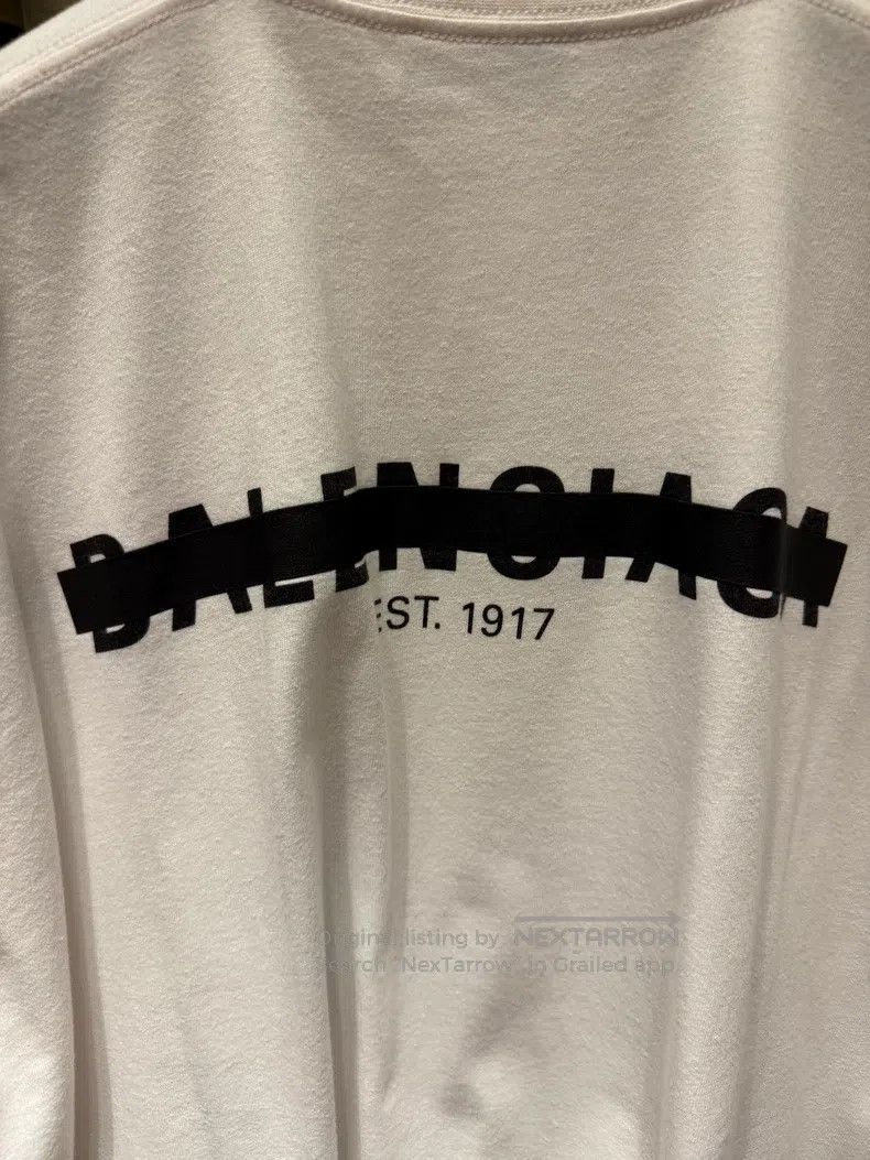 Balenciaga Balenciaga White Cover Tape Deletion Line Short Sleeve Size US S / EU 44-46 / 1 - 4 Thumbnail