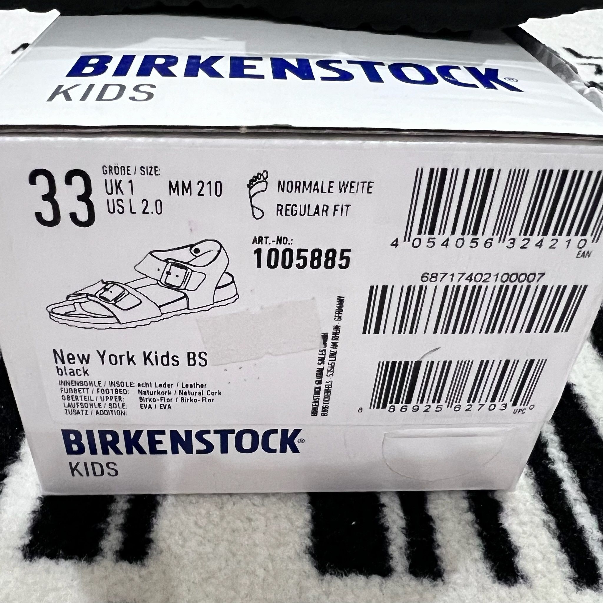 Birkenstock Birkenstock New York Kids - Birko-Flor - Black Size US 4 / IT 34 - 7 Thumbnail