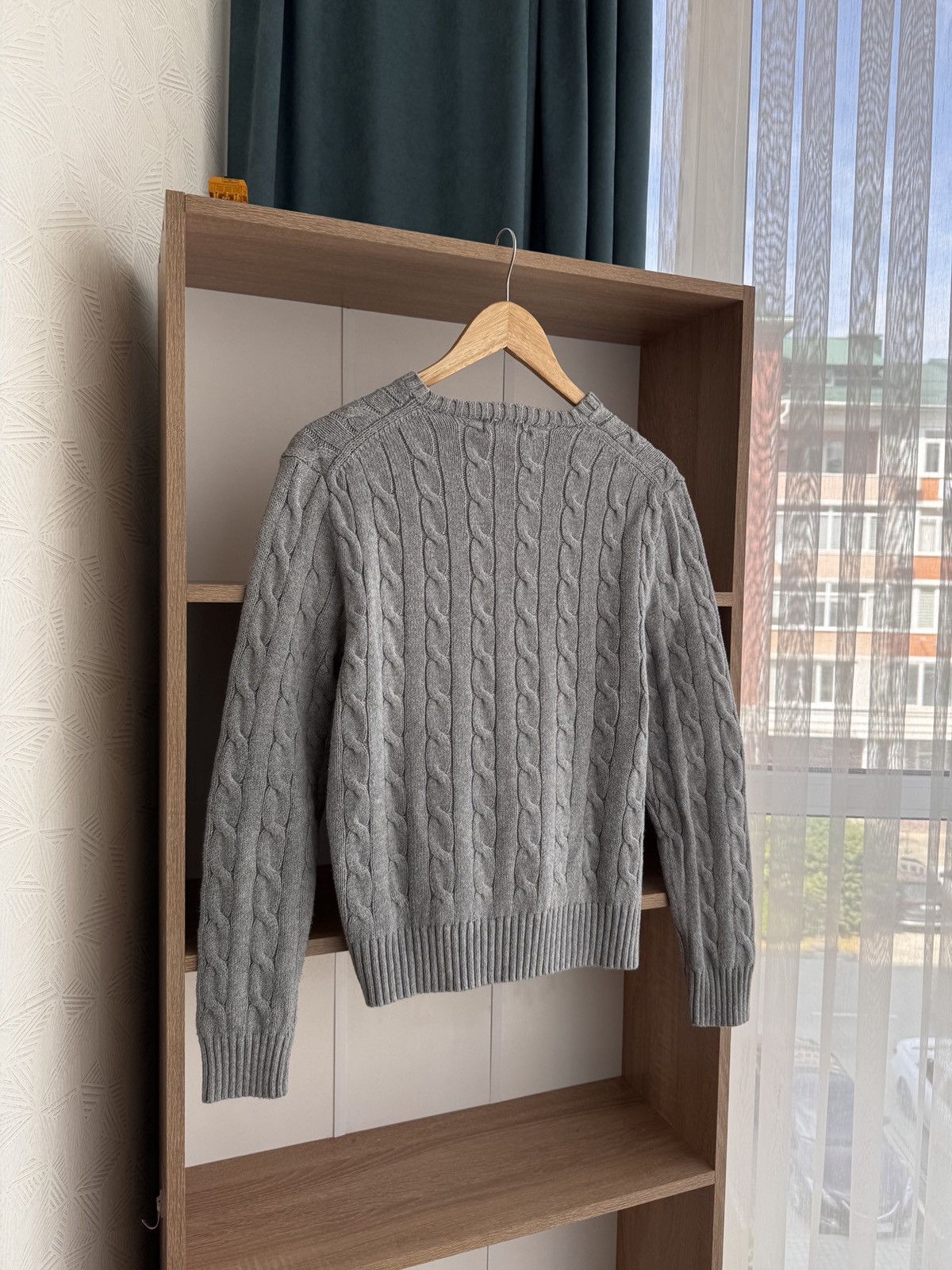 Polo Ralph Lauren × Vintage Vintage Polo Ralph Lauren Grey Old Money Cable Knit Sweater Size S / US 4 / IT 40 - 9 Thumbnail