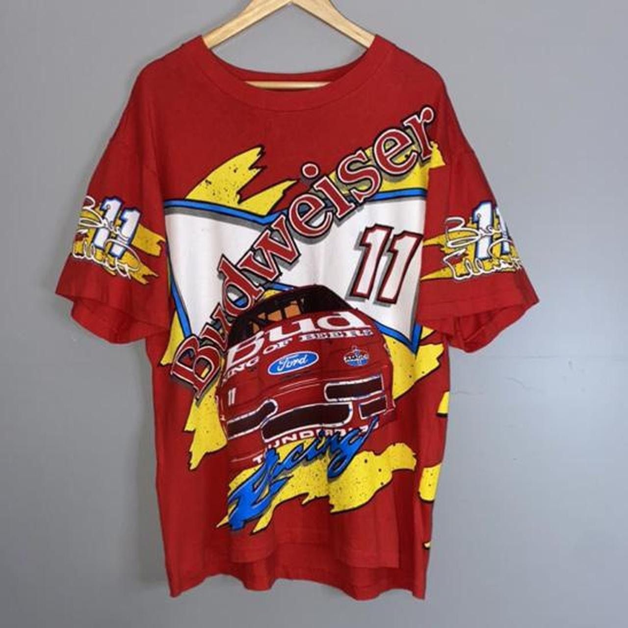 Vintage Vintage Bill Elliot Budweiser McDonalds 1993 nascar tee Size US XL / EU 56 / 4 - 1 Thumbnail