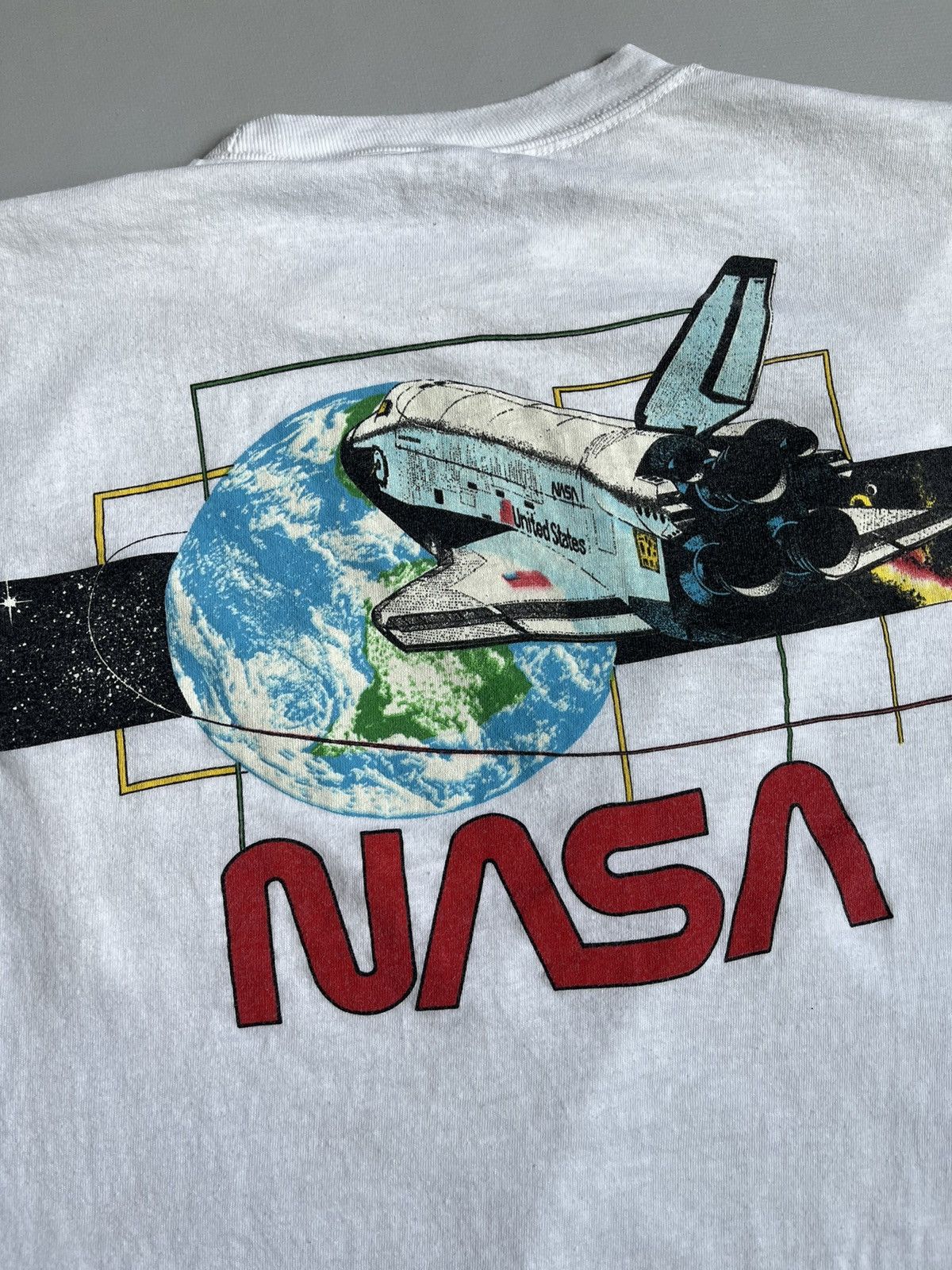 Vintage Vintage 80s NASA Single Stitch White Pocket T-shirt Size US M / EU 48-50 / 2 - 9 Thumbnail