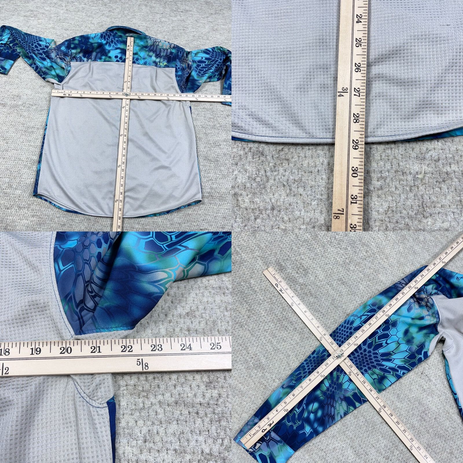Vintage Huk Shirt Men Large Blue Button Up Krypetek Pontus Performance Fishing Adult Size US L / EU 52-54 / 3 - 8 Thumbnail