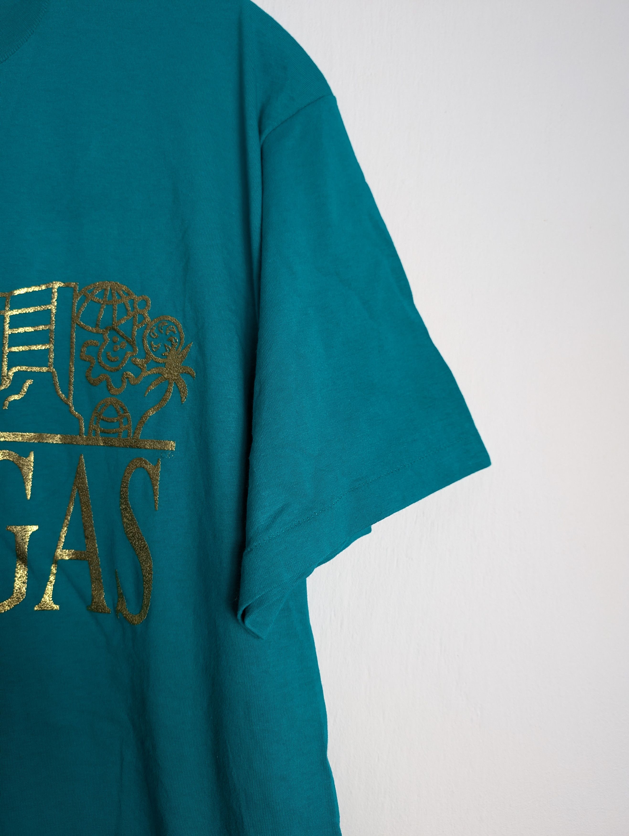 Jerzees × Vintage Vintage 90s Jerzees Las Vegas Gold T-Shirt Single Stitch Size US XL / EU 56 / 4 - 4 Thumbnail