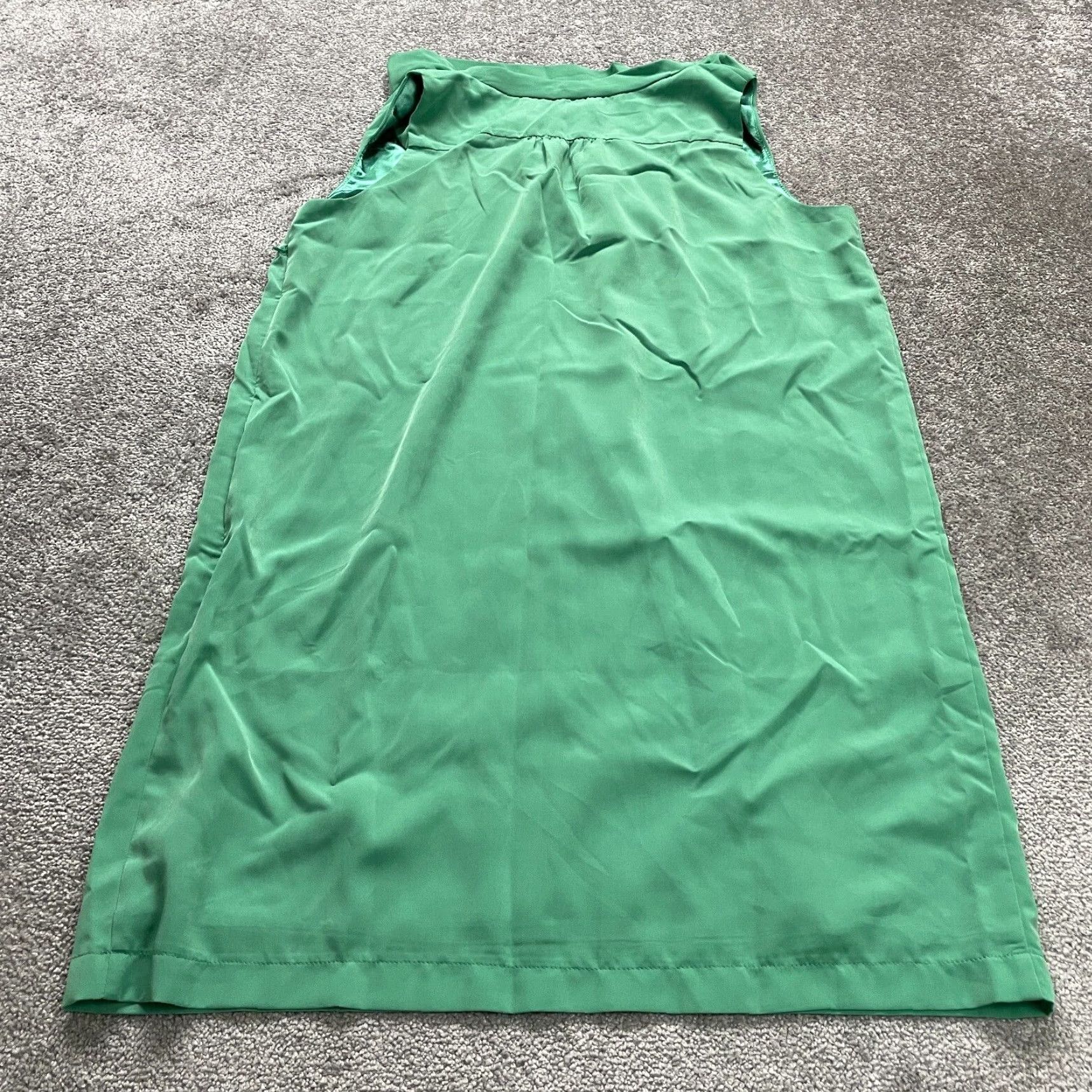 Vintage Jessica London Dress Women 18 Green Halter Cowl Neck Lined Midi Shift Party Work Size XXL / US 16-18 / IT 52-54 - 2 Thumbnail