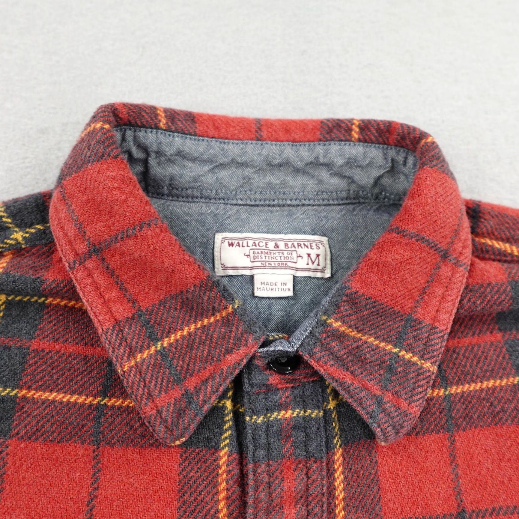 Wallace & Barnes VINTAGE Wallace & Barnes Shirt Mens Medium Red Black Plaid Twill Flannel Utility Work - Button-Up, Long Sleeve, Cotton, Pockets, Casual Workwear Mens Size US M / EU 48-50 / 2 - 2 Thumbnail