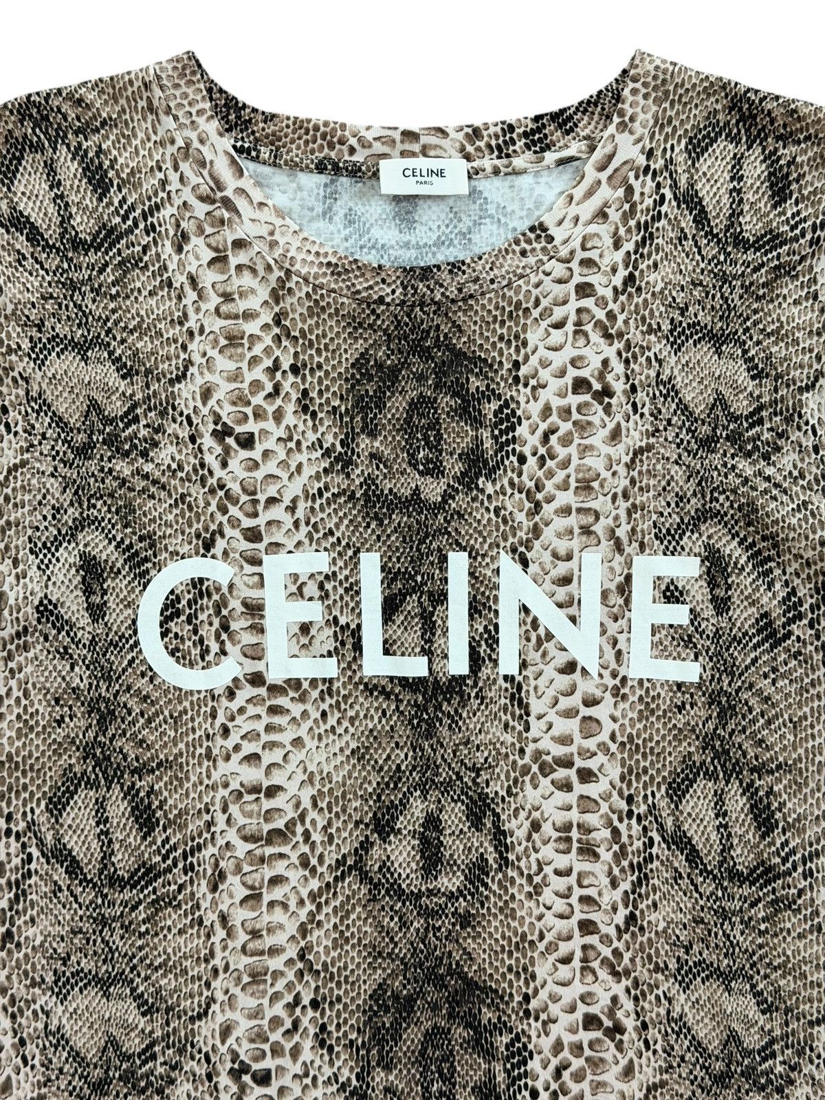 Celine Celine Snakeskin Python Classic Logo Tee Size US S / EU 44-46 / 1 - 2 Thumbnail