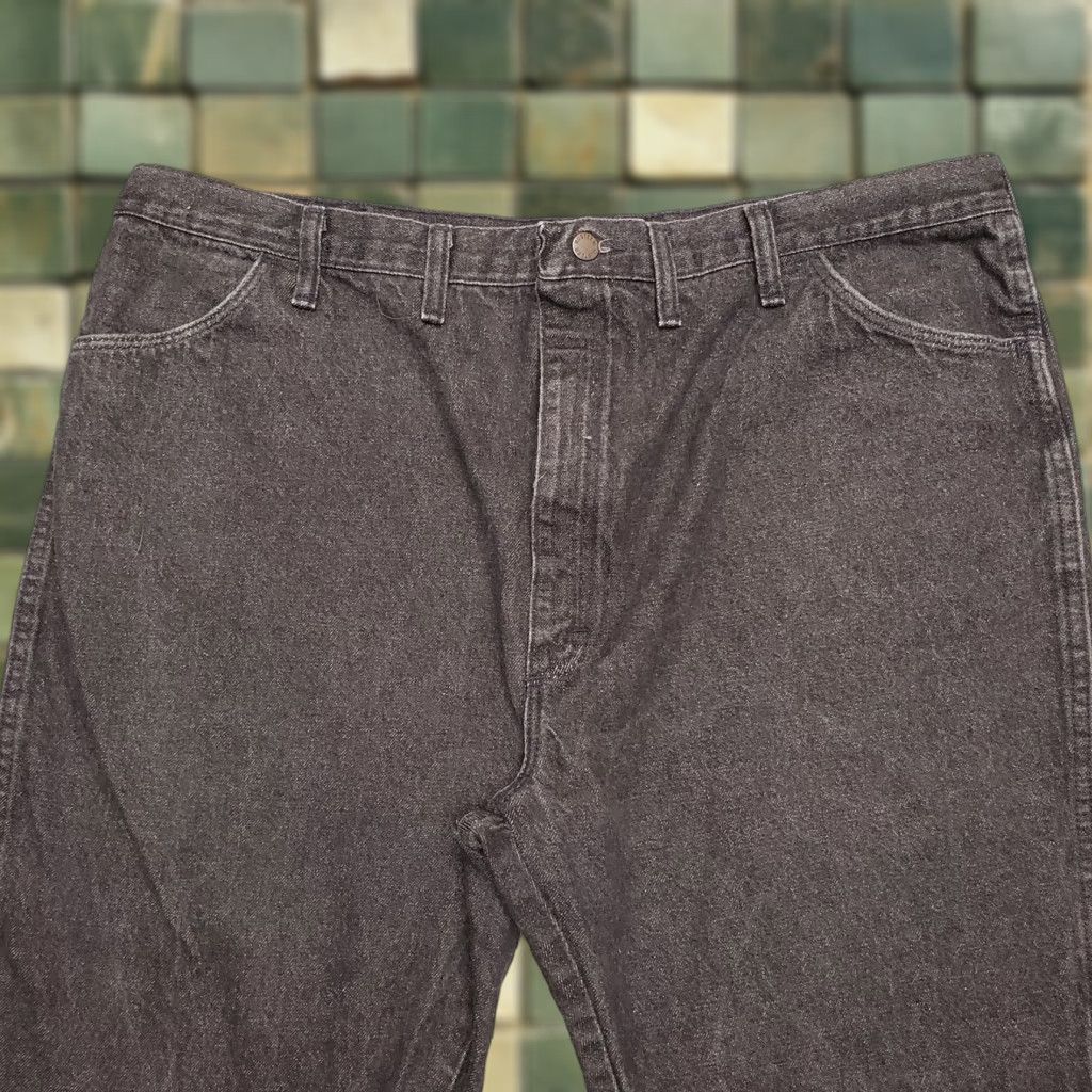 Vintage VINTAGE Rustler Mens Jeans 46x24 Black Denim 100% Cotton Made in USA Western American Casual Size US 30 / EU 46 - 1 Thumbnail