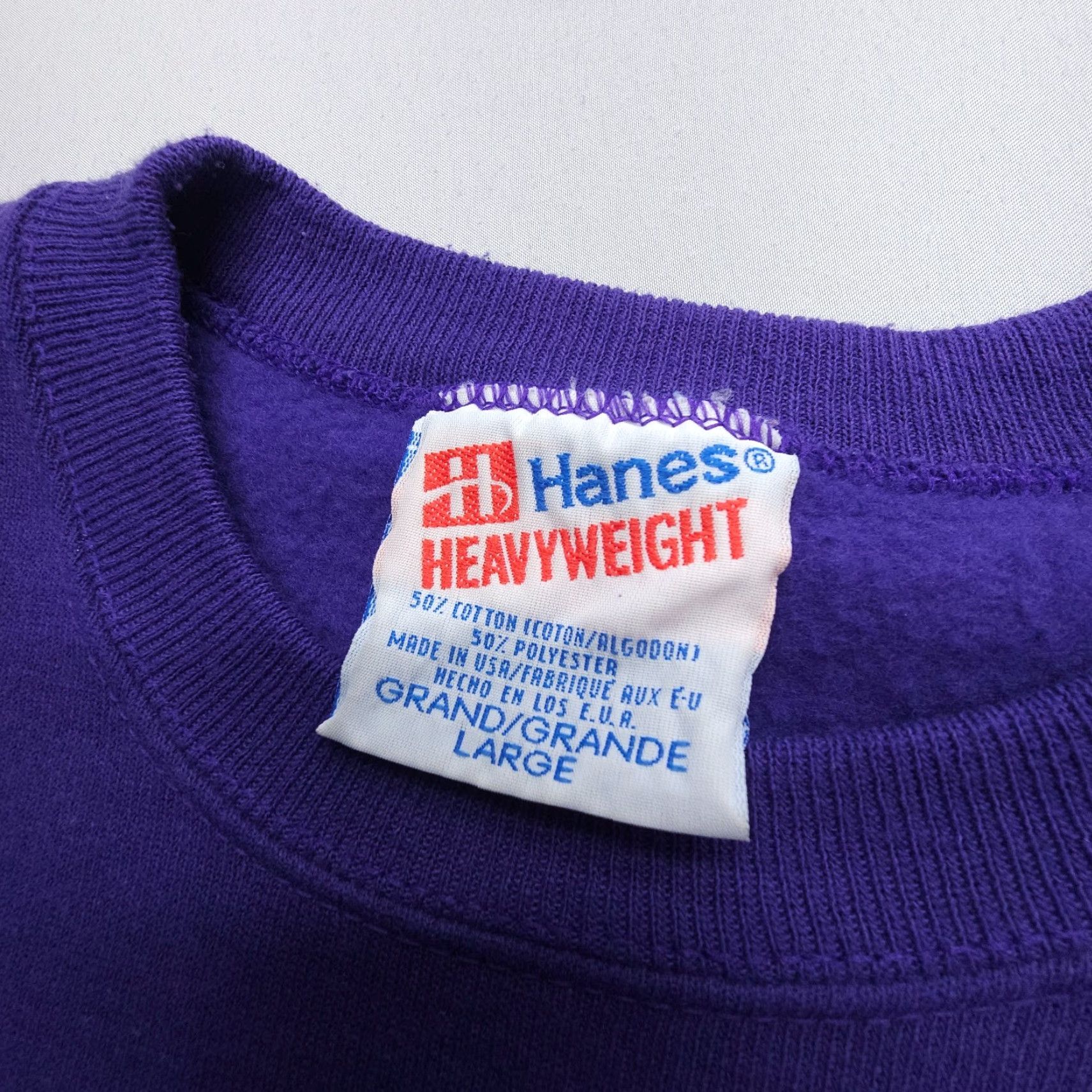 Hanes VINTAGE Hanes Sweatshirt Mens L Purple USA 50/50 Claremont Resort Graphic Print Crew Neck Fleece Logo 80s 90s All Seasons Size US L / EU 52-54 / 3 - 3 Thumbnail