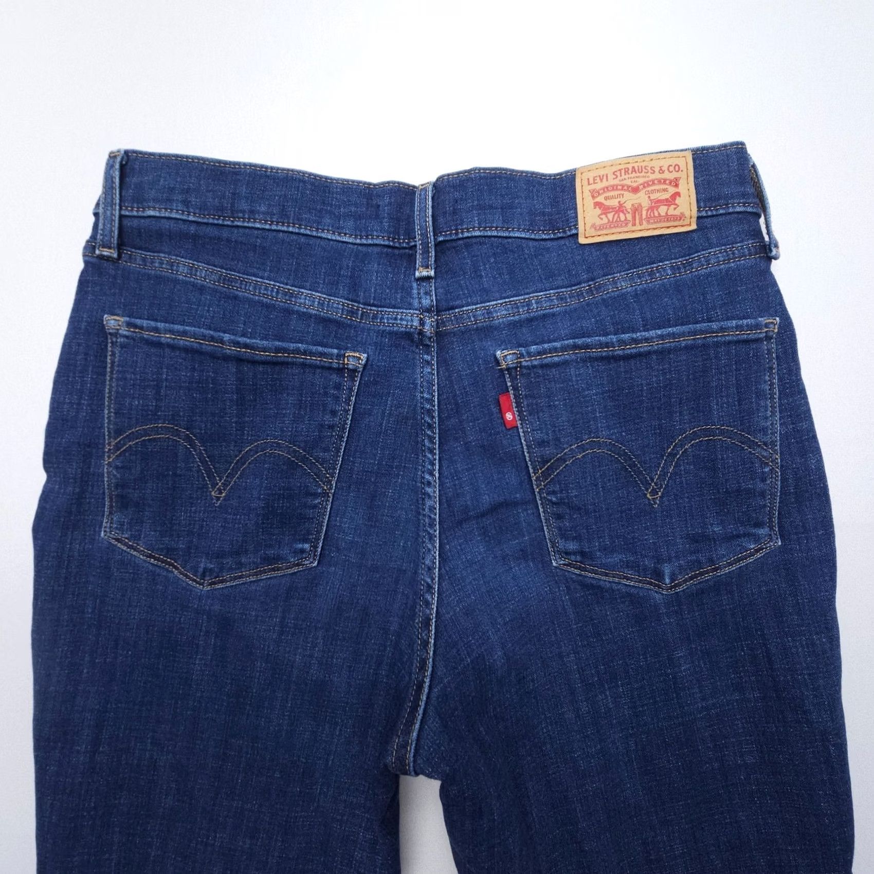 Levi's Levi's Classic Straight Jeans Womens 29 x 27 Dark Wash Blue Mid Rise Stretch Size 29" - 5 Thumbnail