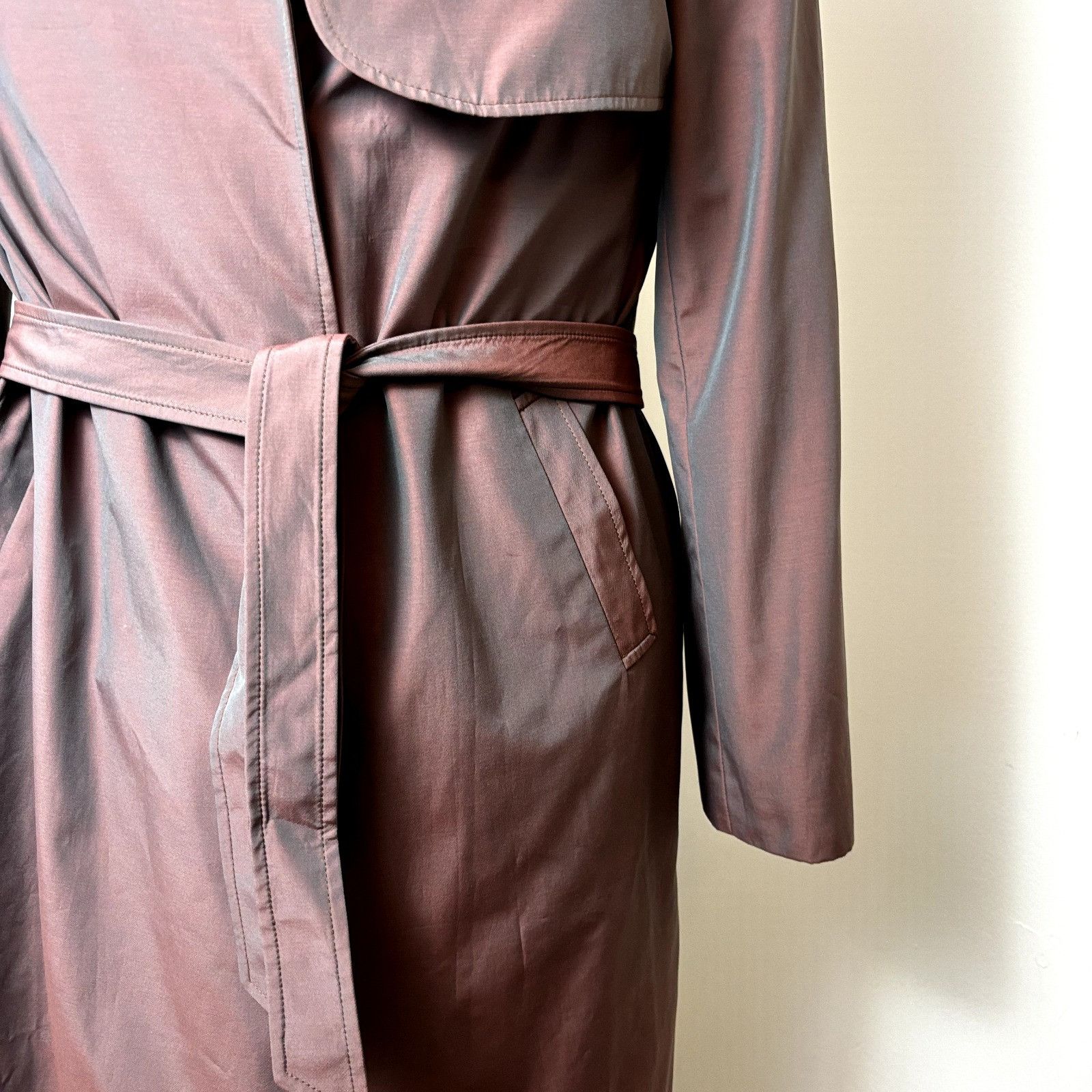 Other YULI Women's Size S-M US Fit Collared Trench Coat Brown Lon Size S / US 4 / IT 40 - 13 Thumbnail