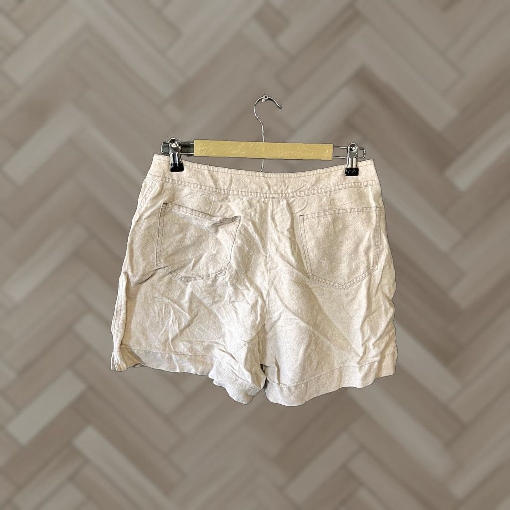 J. Jill J. Jill Womens Ivory Linen Drawstring Shorts Size 8 Petite Size 30" / US 8 / IT 44 - 1 Thumbnail