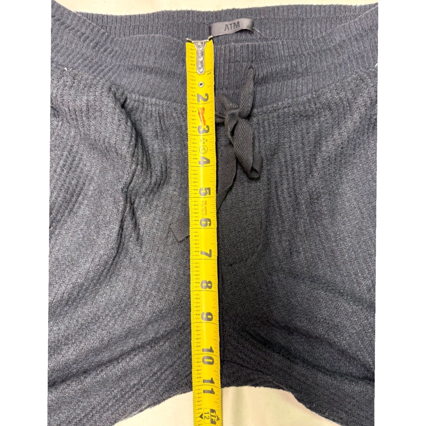 ATM Anthony Thomas Melillo ATM Anthony Thomas Melillo Waffle Knit Lounge Set Black XS - Pants & Top, 2 Piece, Women, Long Sleeve, Drawstring, Casual Winter/Fall Knit Outfit Size XS / US 0-2 / IT 36-38 - 6 Thumbnail