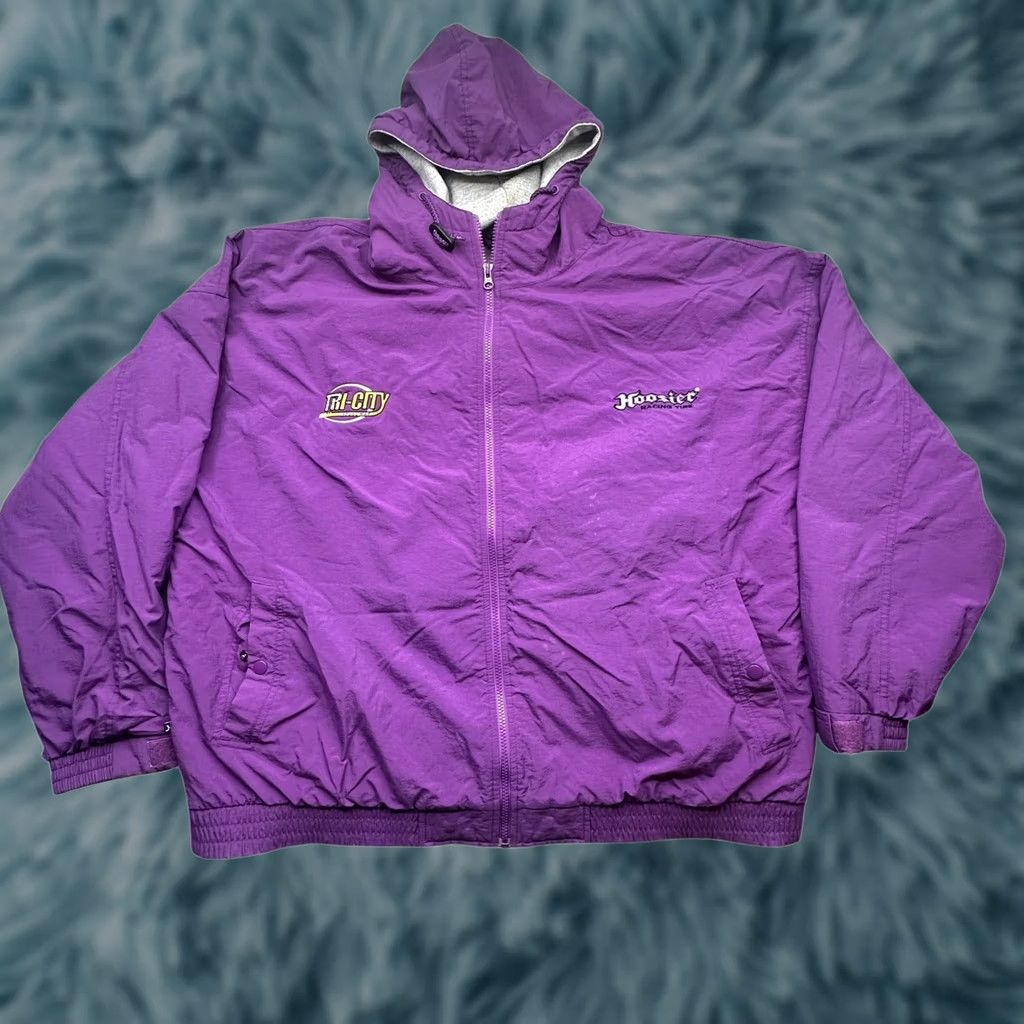 Vintage VINTAGE Hoosier Racing Tire Full Zip Hoodie Nylon Jacket Mens 3XL Purple Lined Pockets Hoodie Jacket Mens 3XL Purple Racing Cars Vintage Size US XXL / EU 58 / 5 - 1 Thumbnail