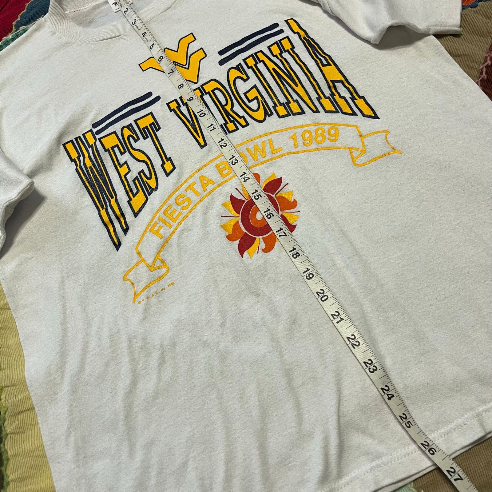 Other Vintage 1989 West Virginia Fiesta Bowl Graphic White Shirt Size US XL / EU 56 / 4 - 5 Thumbnail