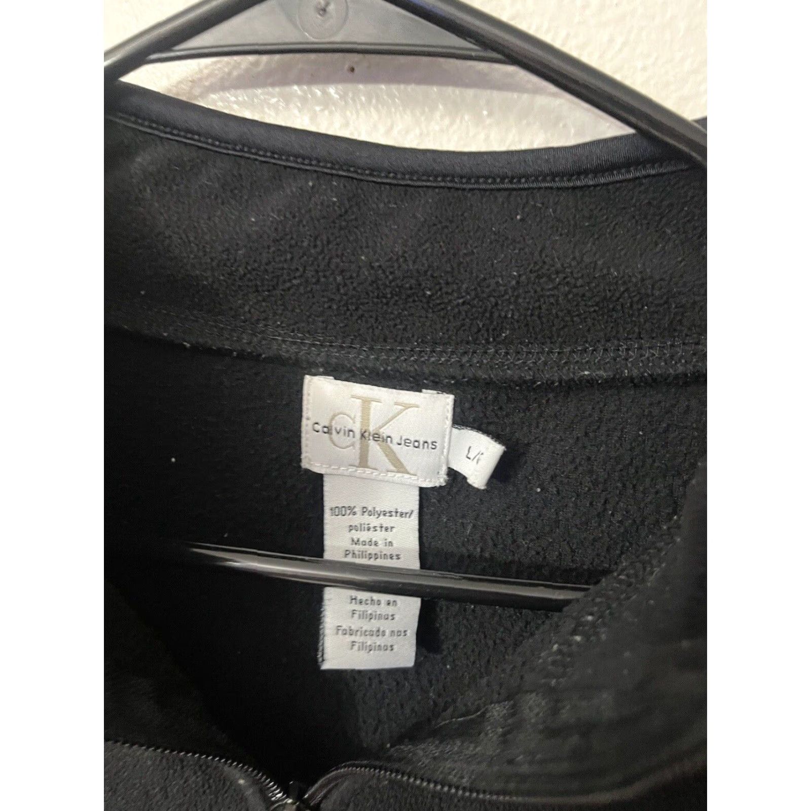 Calvin Klein Calvin Klein Men's Full Zip Fleece Sweatshirt Black Polyester Large Size US L / EU 52-54 / 3 - 2 Thumbnail