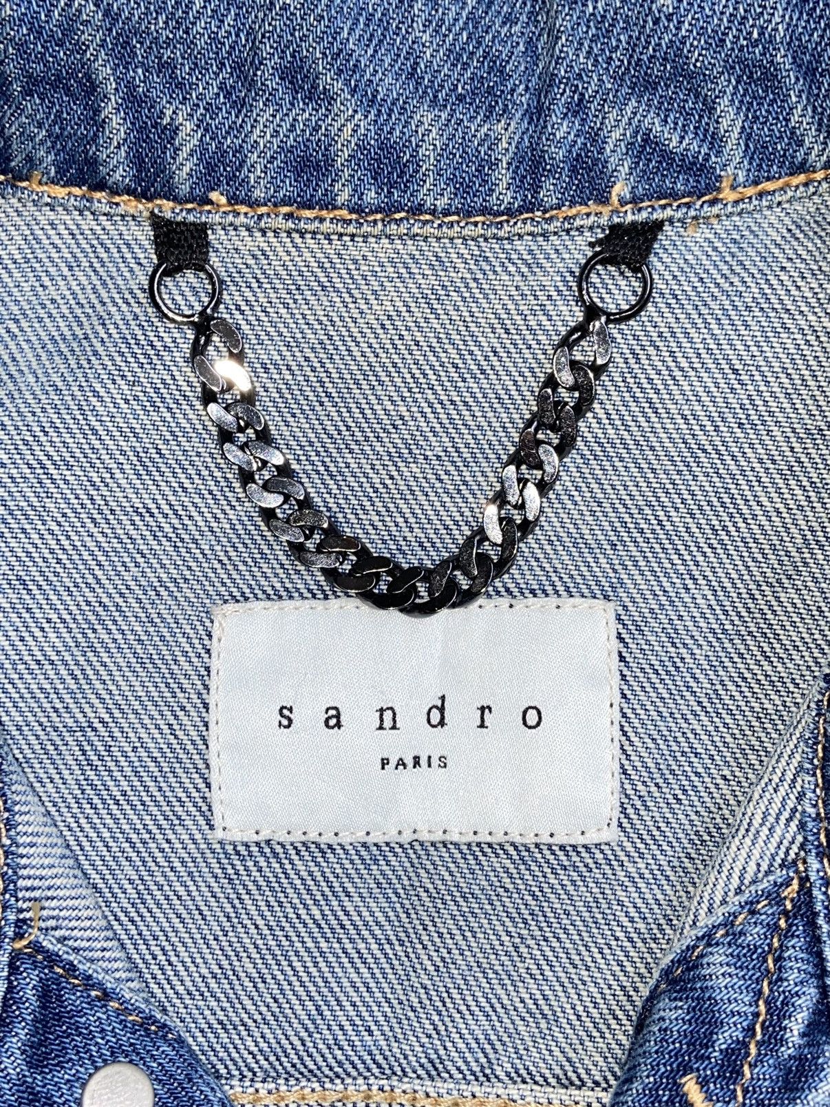 Sandro SANDRO PARIS Denim Jacket Size S / US 4 / IT 40 - 11 Thumbnail