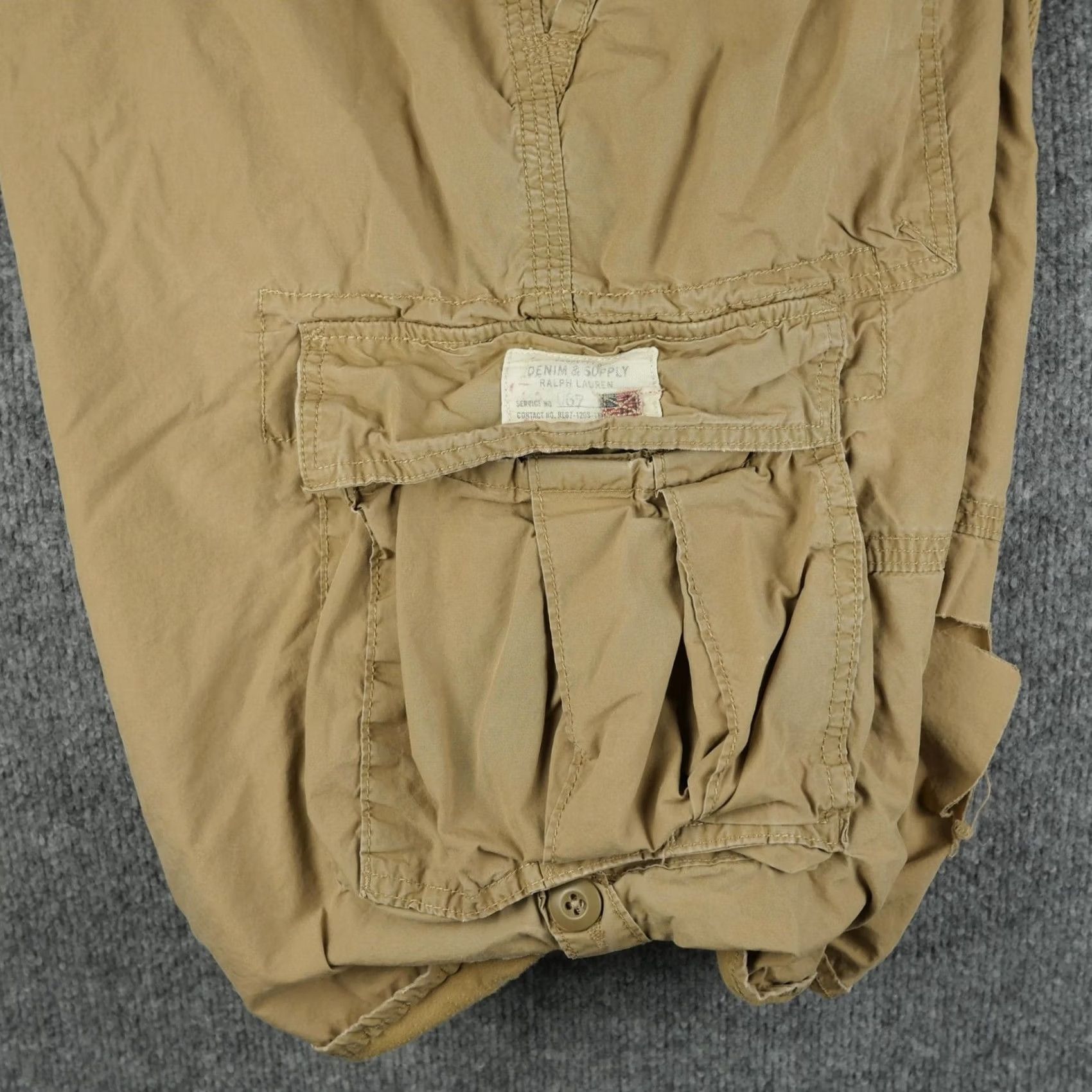 Ralph Lauren Ralph Lauren Mens Beige Cargo Shorts 36 Denim Supply Paratrooper Baggy Flaw Size US 36 / EU 52 - 6 Thumbnail