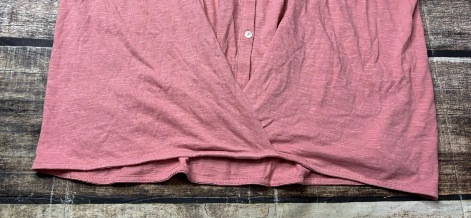 J. Jill Pure J Jill Top Womens XL Cotton Cross Front Pink Button $69 Size XL / US 12-14 / IT 48-50 - 5 Thumbnail