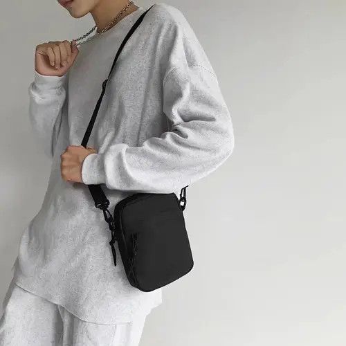 VIBE Casual Canvas Sling with Zipper Small Shoulder Bag Size ONE SIZE - 4 Thumbnail