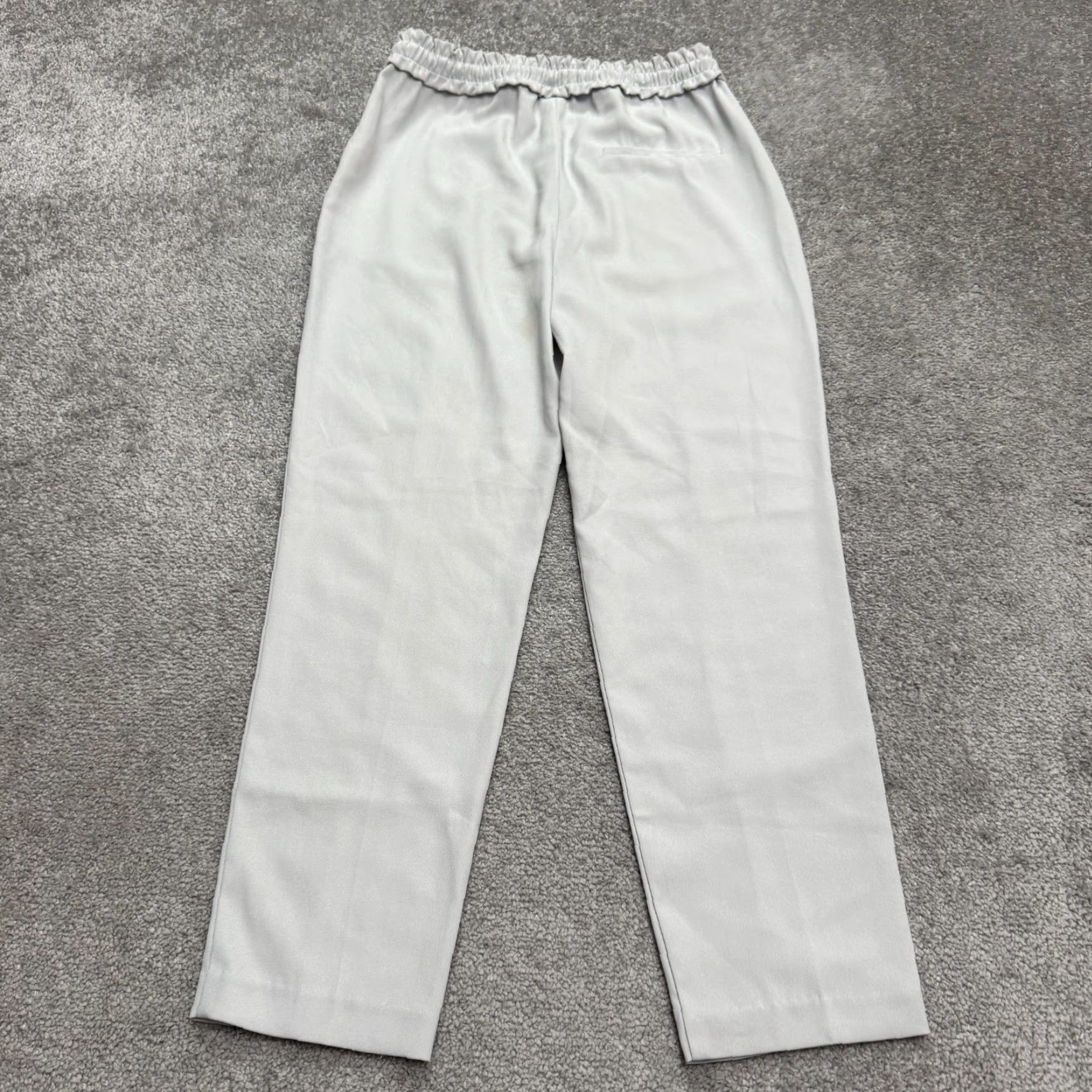 Zara Zara Womens Pants XS Gray Elastic Waist High Rise Ankle Straight Trousers 26x25 Size 26" / US 2 / IT 38 - 2 Thumbnail