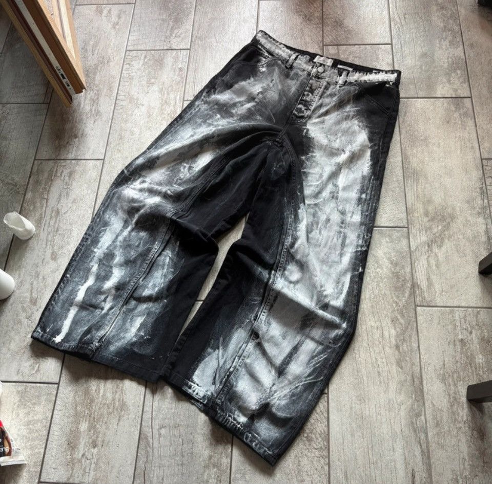 Japanese Brand rare handmade painted faded loose pants 💥 Size US 31 - 1 Thumbnail