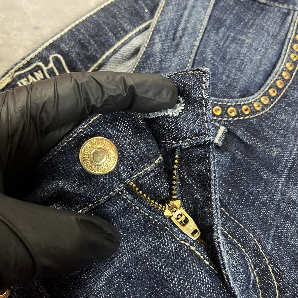 Robins Jeans ROBIN’S JEAN - Swarovski Studded Wing Embroidery Biker Denim Size US 26 / EU 42 - 5 Thumbnail