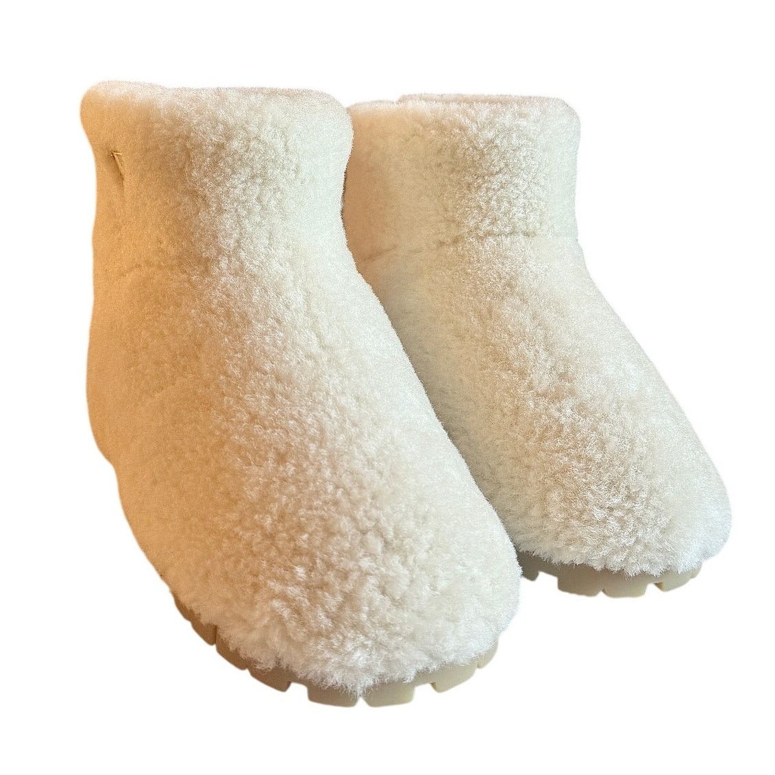 Prada Prada NWB White Logo Shearling Ankle Boots Size US 7.5 / IT 37.5 - 2 Thumbnail