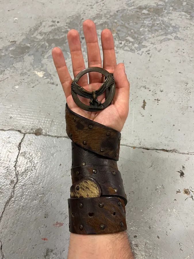 Designer × Vintage 2000s Eagle Royal Archive Brown Pony Hair Leather Belt Size ONE SIZE - 1 Thumbnail