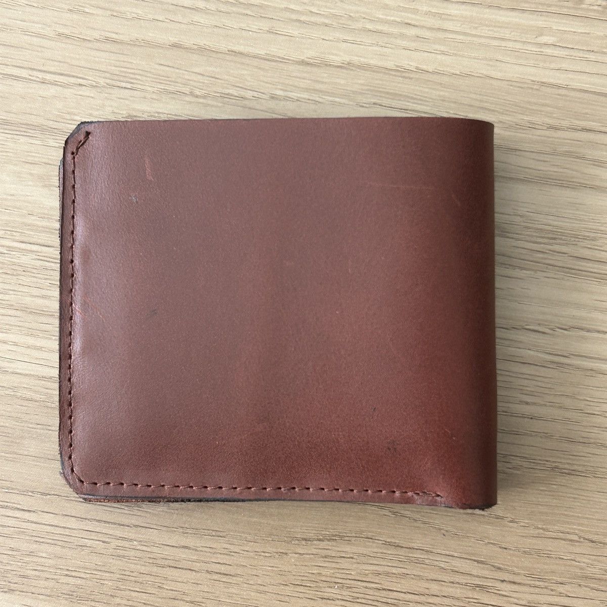 Leather Oxblood Cowhide Leather Bifold Wallet Flip ID Mexico Size ONE SIZE - 5 Thumbnail